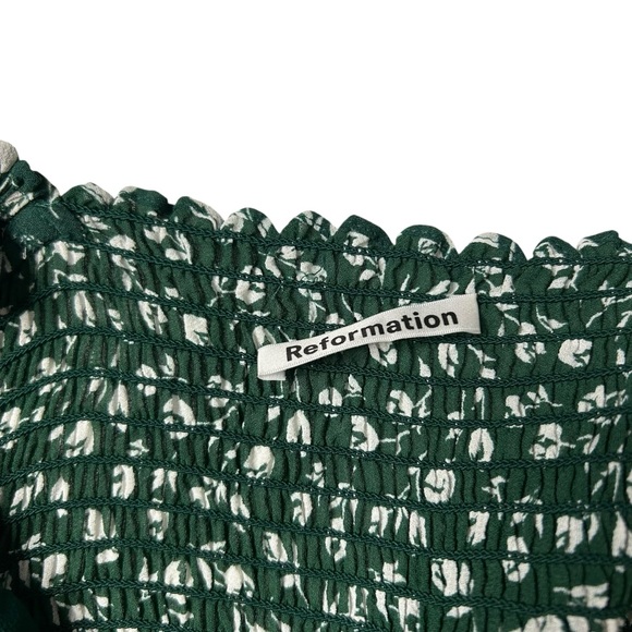 REFORMATION | Women’s Lisbon Top - Green + White - Sz 10 - Picture 6 of 12